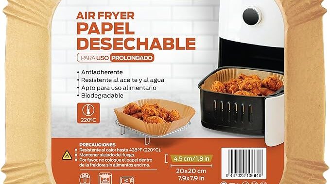 edihome, Papel Freidora Aire, 100 Unidades